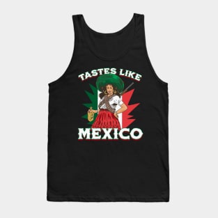 Tastes like Mexico Funny Tequila Shirt Tank Top